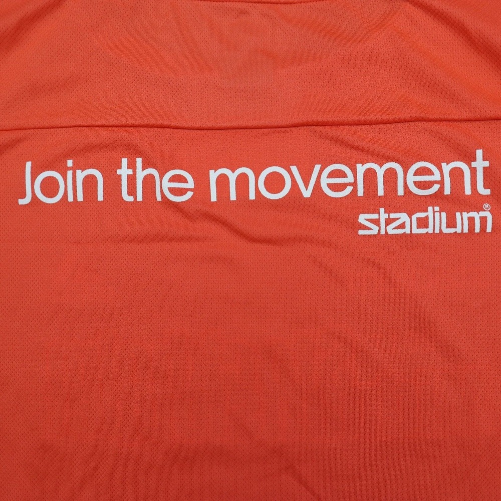 Adidas Shirt Womens M Orange Short Sleeve Crew Neck Logo Pullover Running Top - Picture 16 of 16